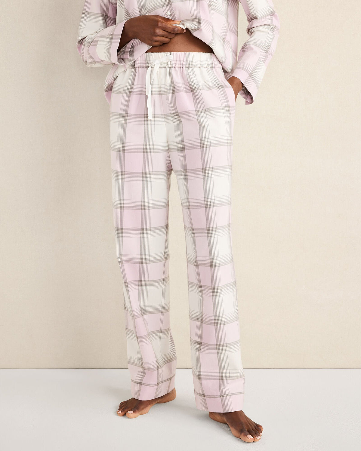 LIGHTWEIGHT FLANNEL FROSTED PLAID PAJAMA PANTS | Talbots outlet