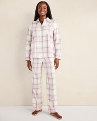 LIGHTWEIGHT FLANNEL FROSTED PLAID PAJAMA PANTS | Talbots outlet