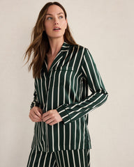 WASHABLE SILK PINSTRIPE PAJAMA TOP | Talbots for sale