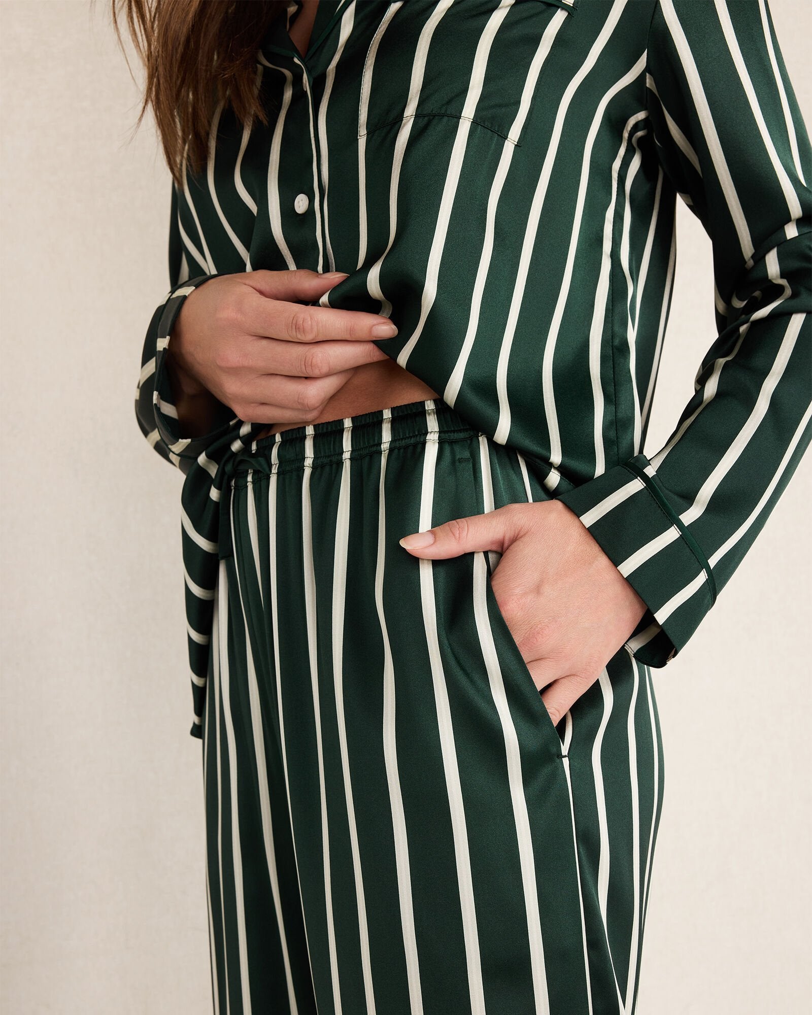 WASHABLE SILK PINSTRIPE PAJAMA PANTS | Talbots US