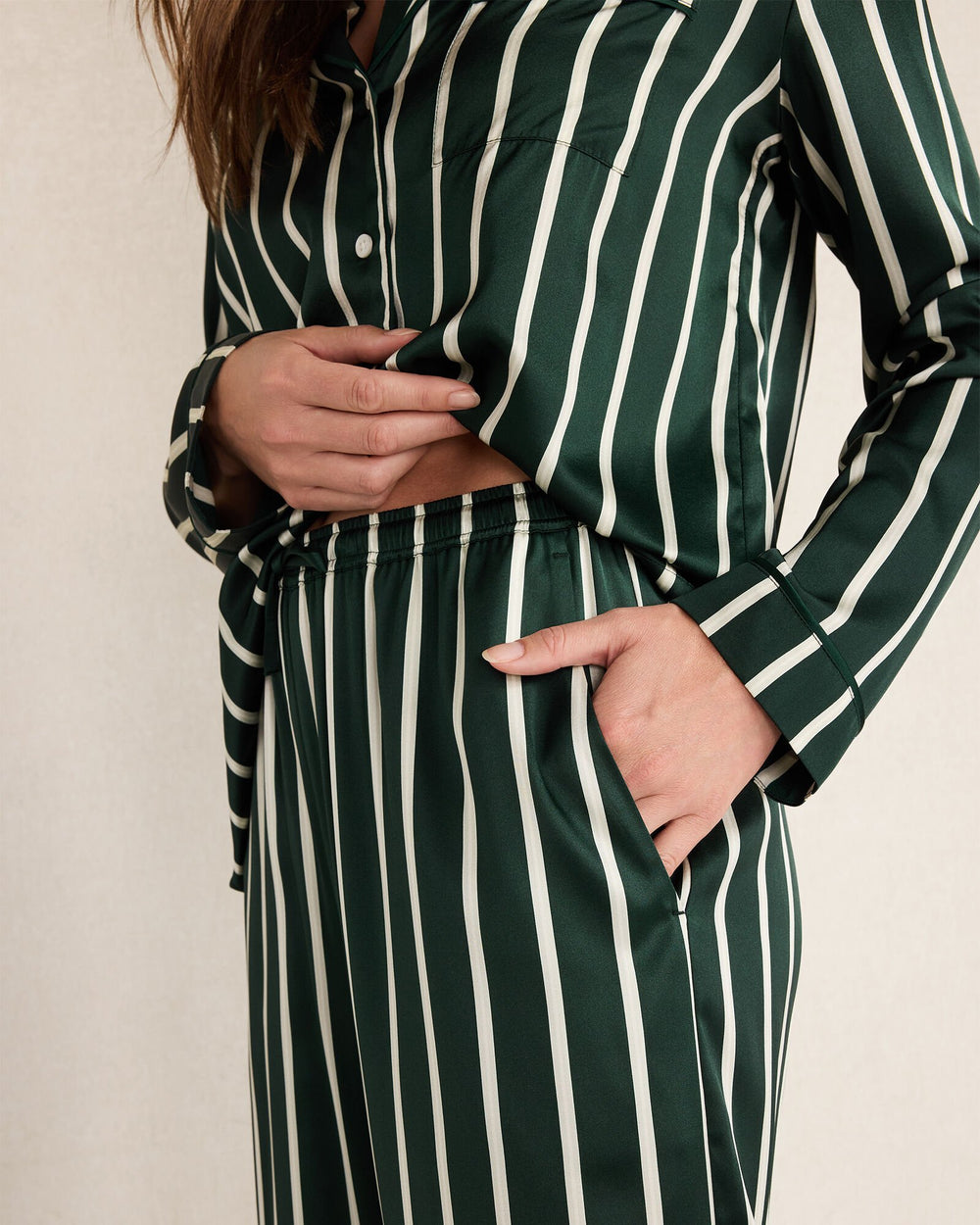 WASHABLE SILK PINSTRIPE PAJAMA PANTS | Talbots US