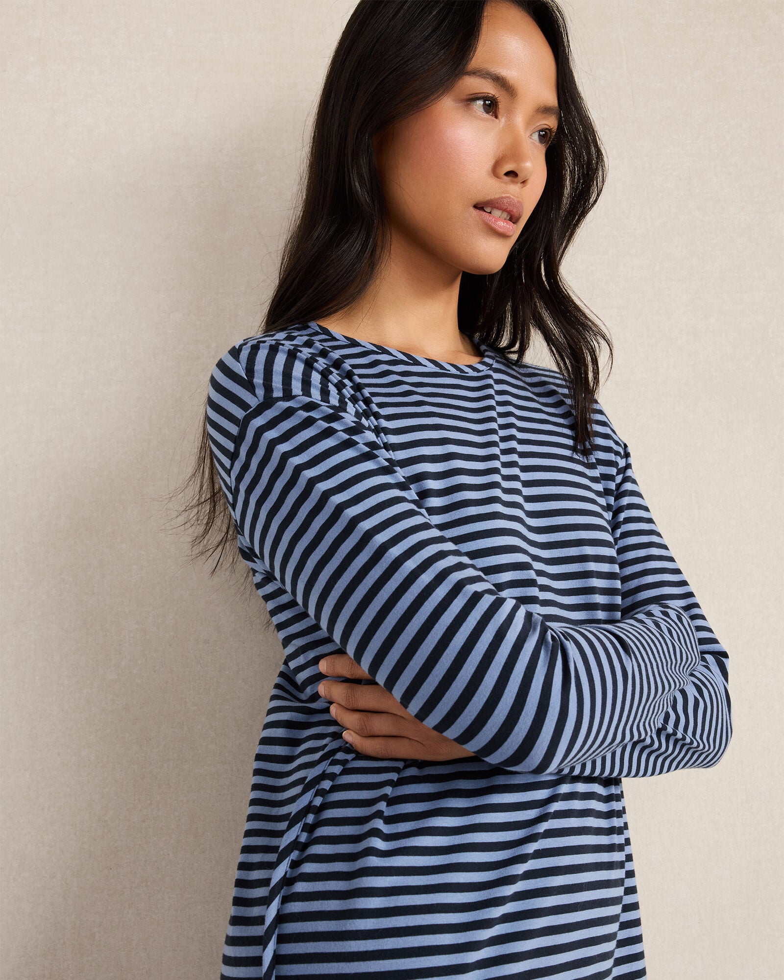 ORGANIC COTTON JERSEY BOLD STRIPE SLEEP DRESS | Talbots online