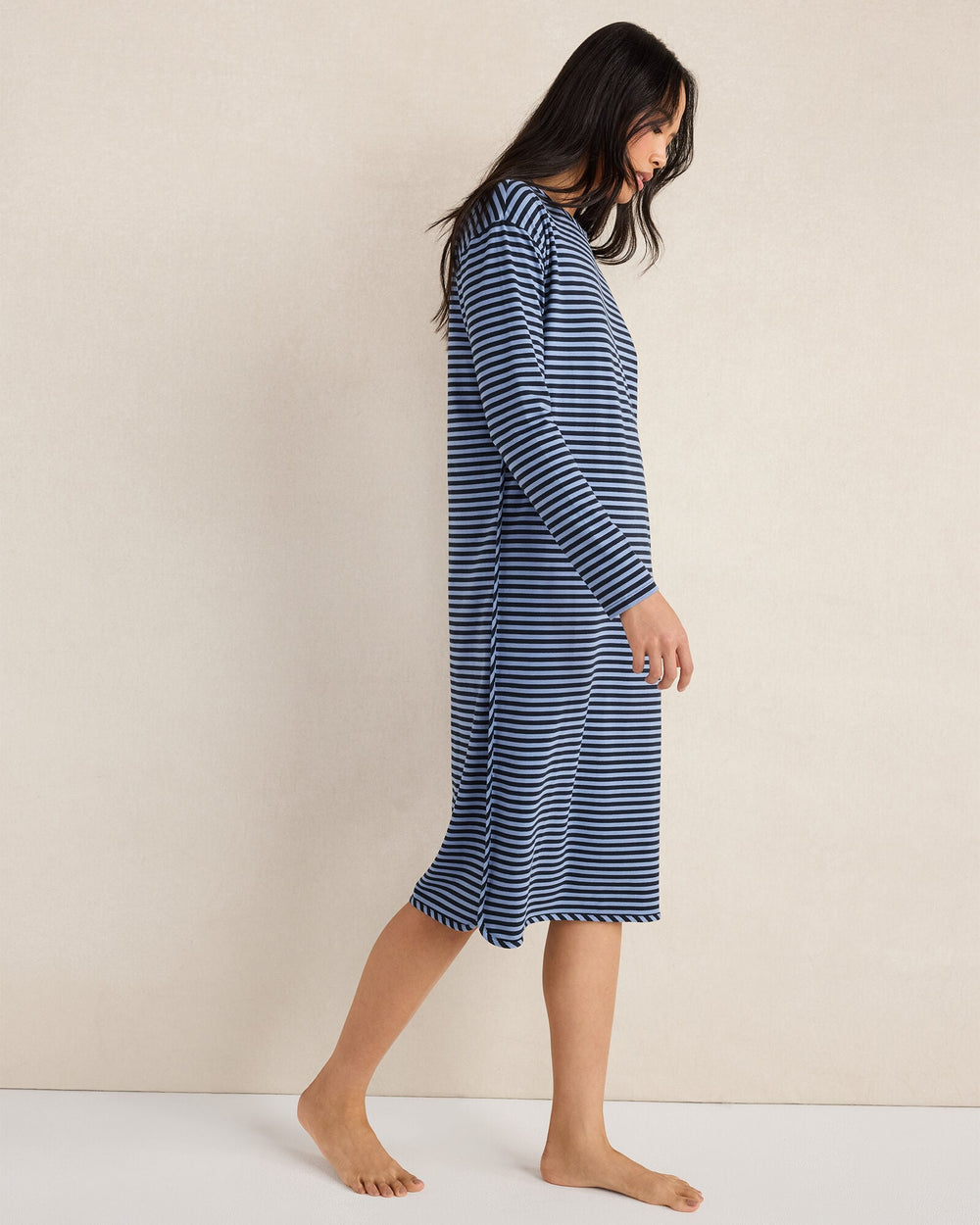 ORGANIC COTTON JERSEY BOLD STRIPE SLEEP DRESS | Talbots online