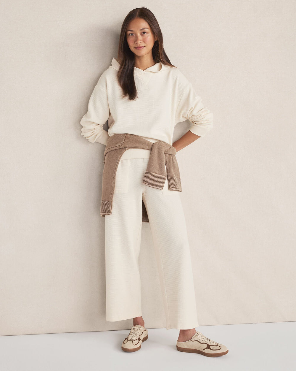 ORGANIC COTTON WAFFLE STRAIGHT LEG PANTS | Talbots outlet