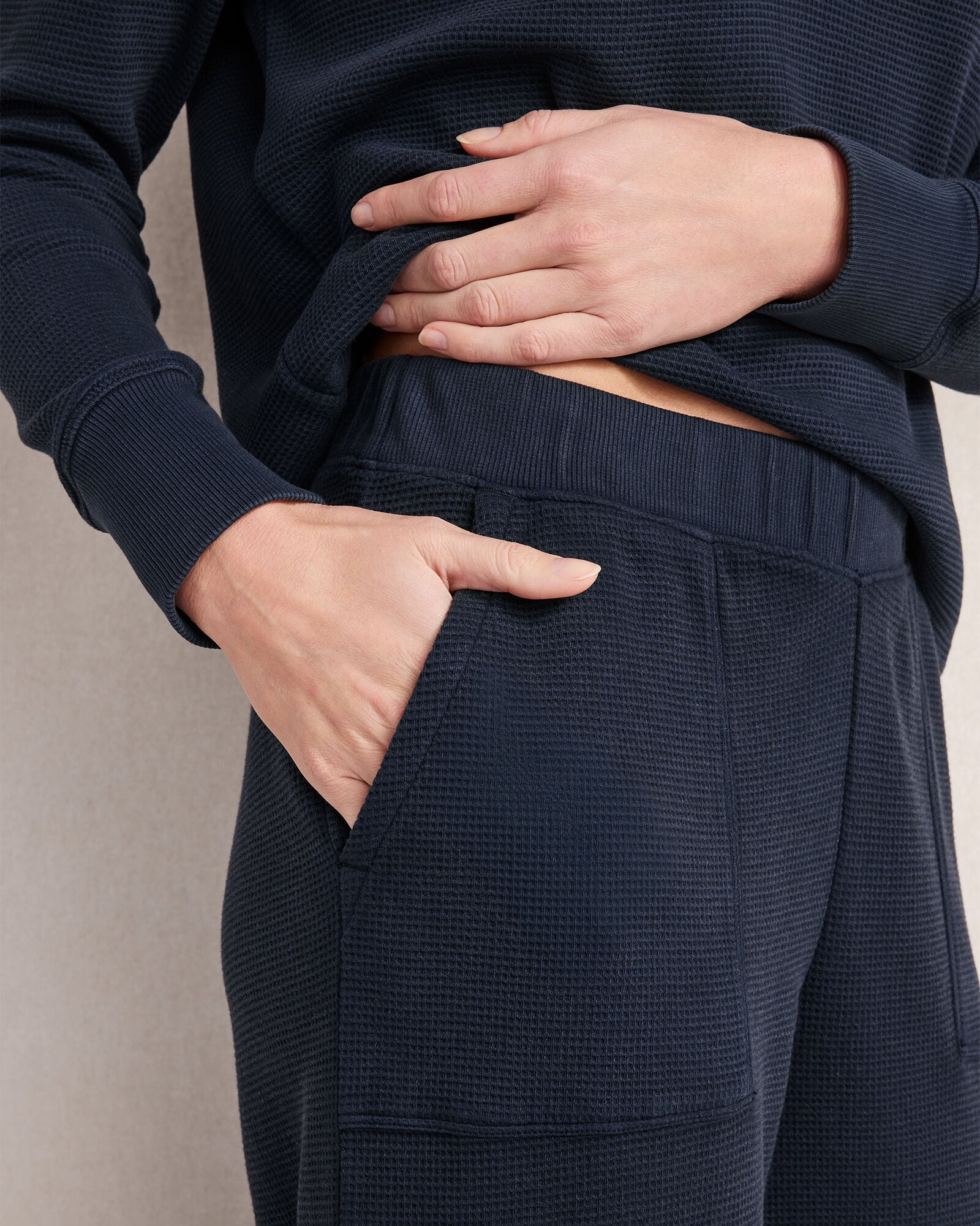 ORGANIC COTTON WAFFLE STRAIGHT LEG PANTS | Talbots discount
