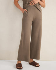 RELAXED JERSEY WIDE LEG PANTS | Talbots on sale