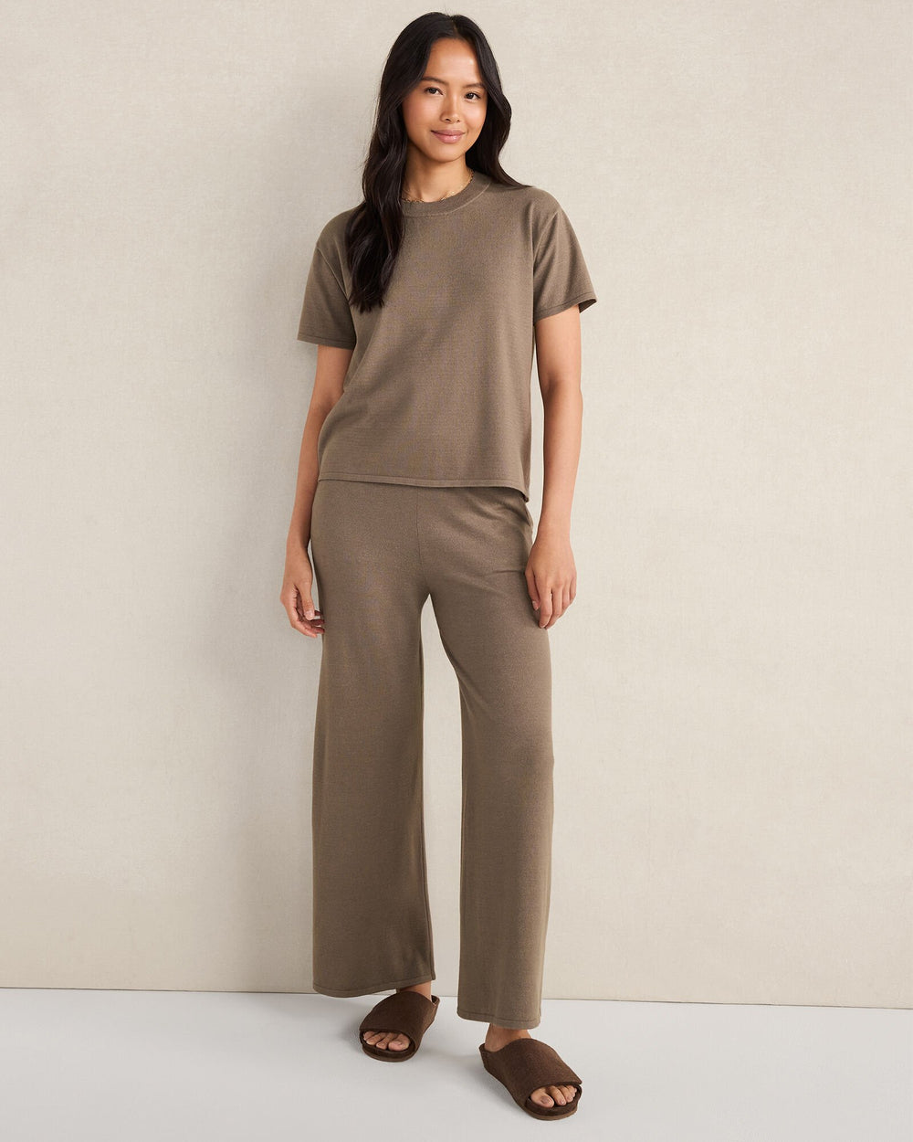 RELAXED JERSEY WIDE LEG PANTS | Talbots near me
