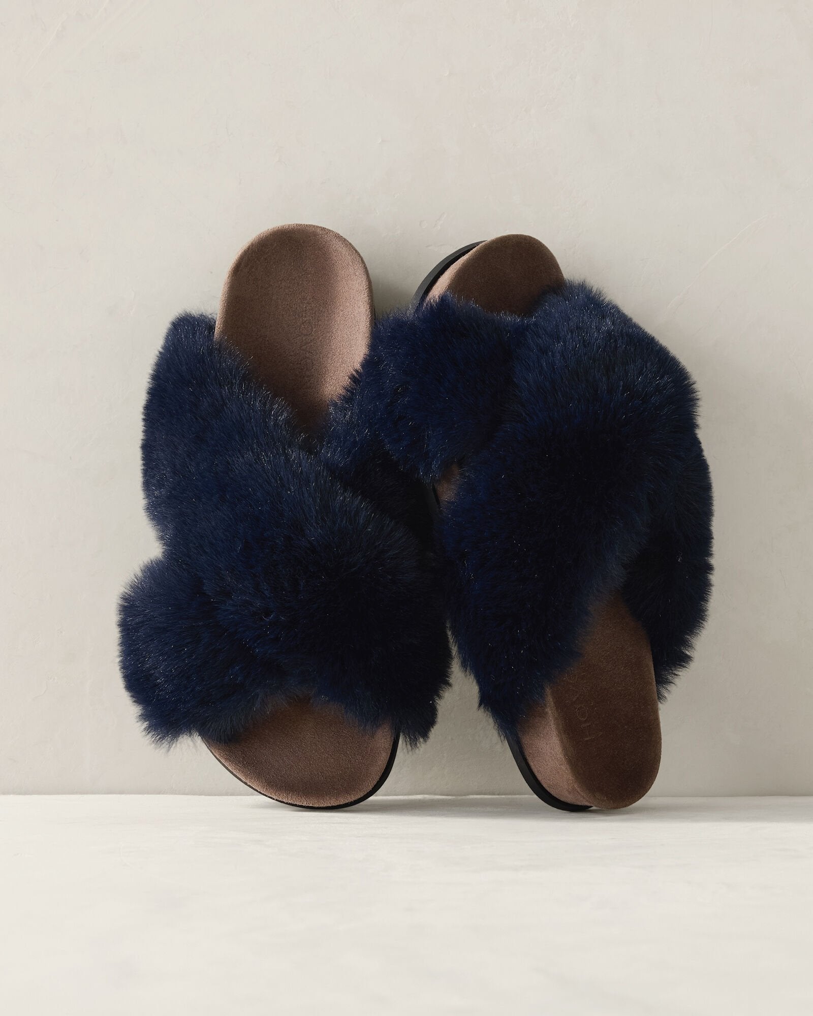 FAUX FUR CRISS CROSS MOLDED SLIPPERS | Talbots sale