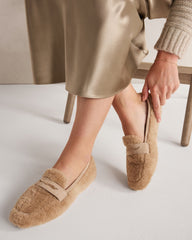 SHERPA AND LEATHER MOCCASINS | Talbots on sale