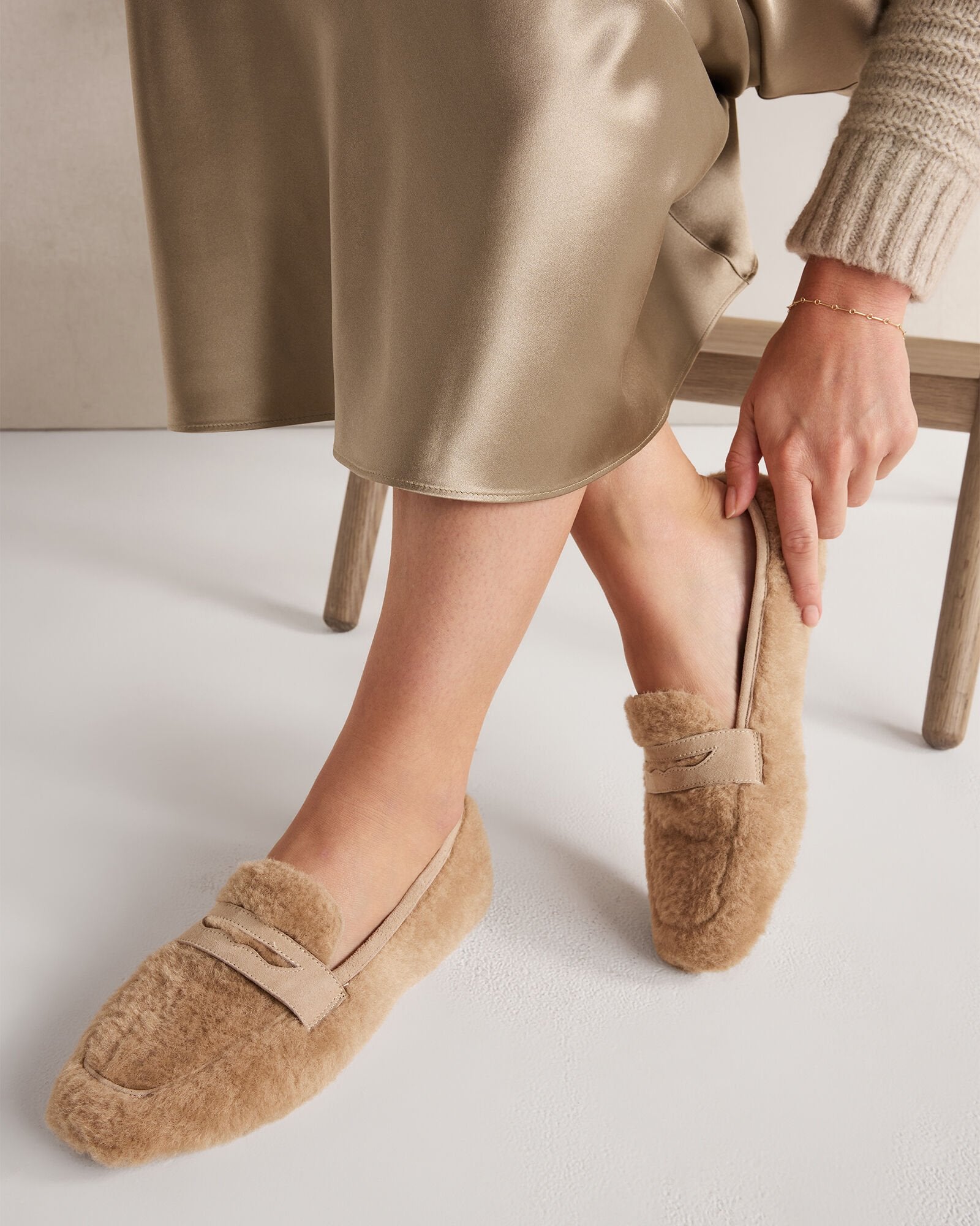 SHERPA AND LEATHER MOCCASINS | Talbots for sale
