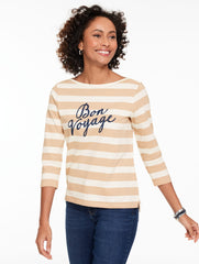 ENVELOPE NECK TEE - BON VOYAGE | Talbots outlet