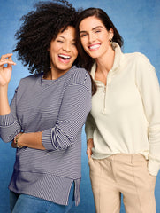 OTTOMAN KNIT HALF-ZIP PULLOVER | Talbots on sale