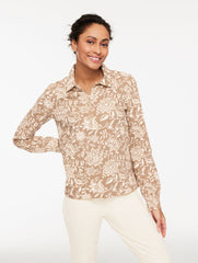OTTOMAN KNIT HALF-ZIP PULLOVER - DREAMY FLORAL | Talbots for sale
