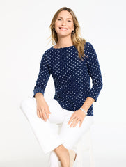 BATEAU NECK TEE - GARDEN DOT | Talbots sale