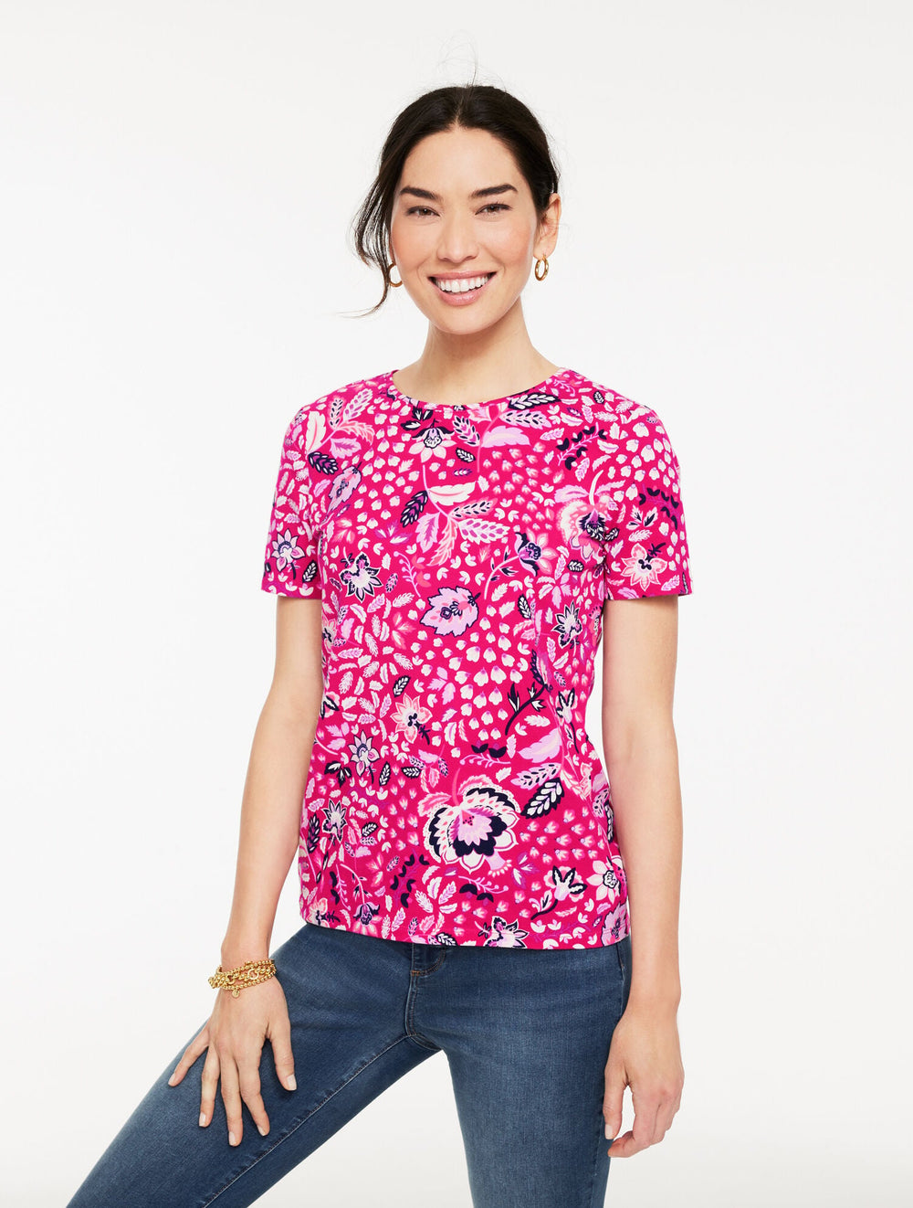 CREWNECK TEE - JOYFUL JACOBEAN | Talbots near me