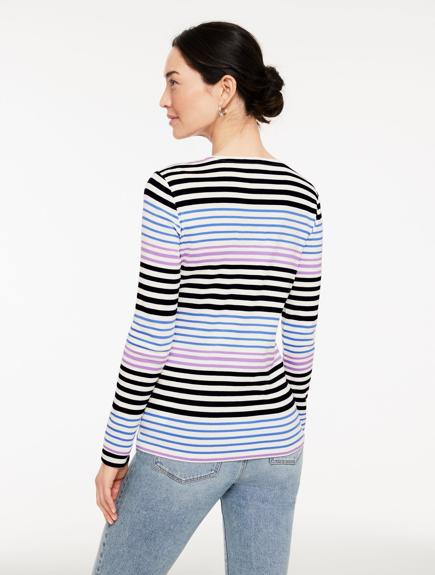 LONG SLEEVE CREWNECK TEE - KRISTY STRIPE | Talbots near me