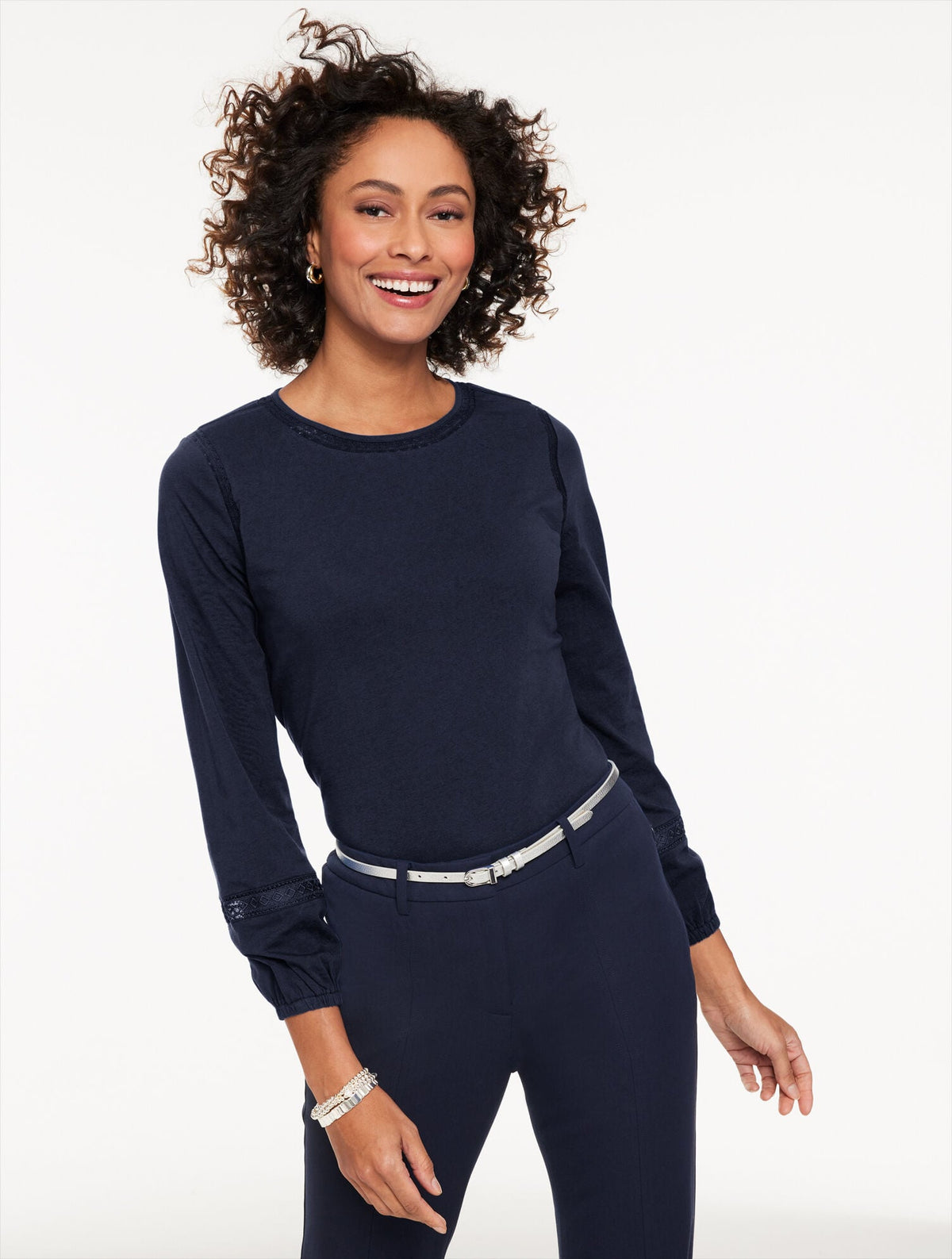MODERN ROMANCE LACE TRIM TOP | Talbots online