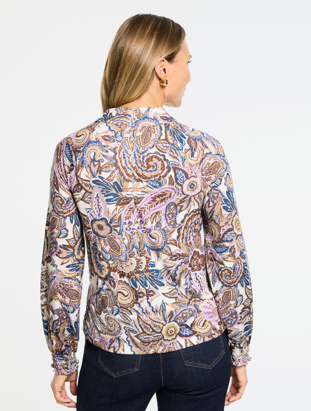 MOCKNECK KNIT BLOUSE - PAISLEY BOUQUET | Talbots on sale