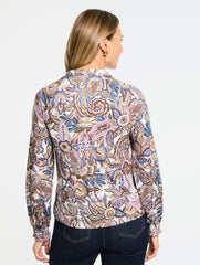 MOCKNECK KNIT BLOUSE - PAISLEY BOUQUET | Talbots on sale