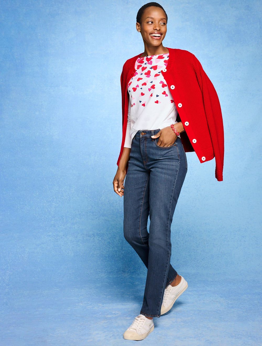 BATEAU NECK TEE - SCATTERED HEARTS | Talbots on sale