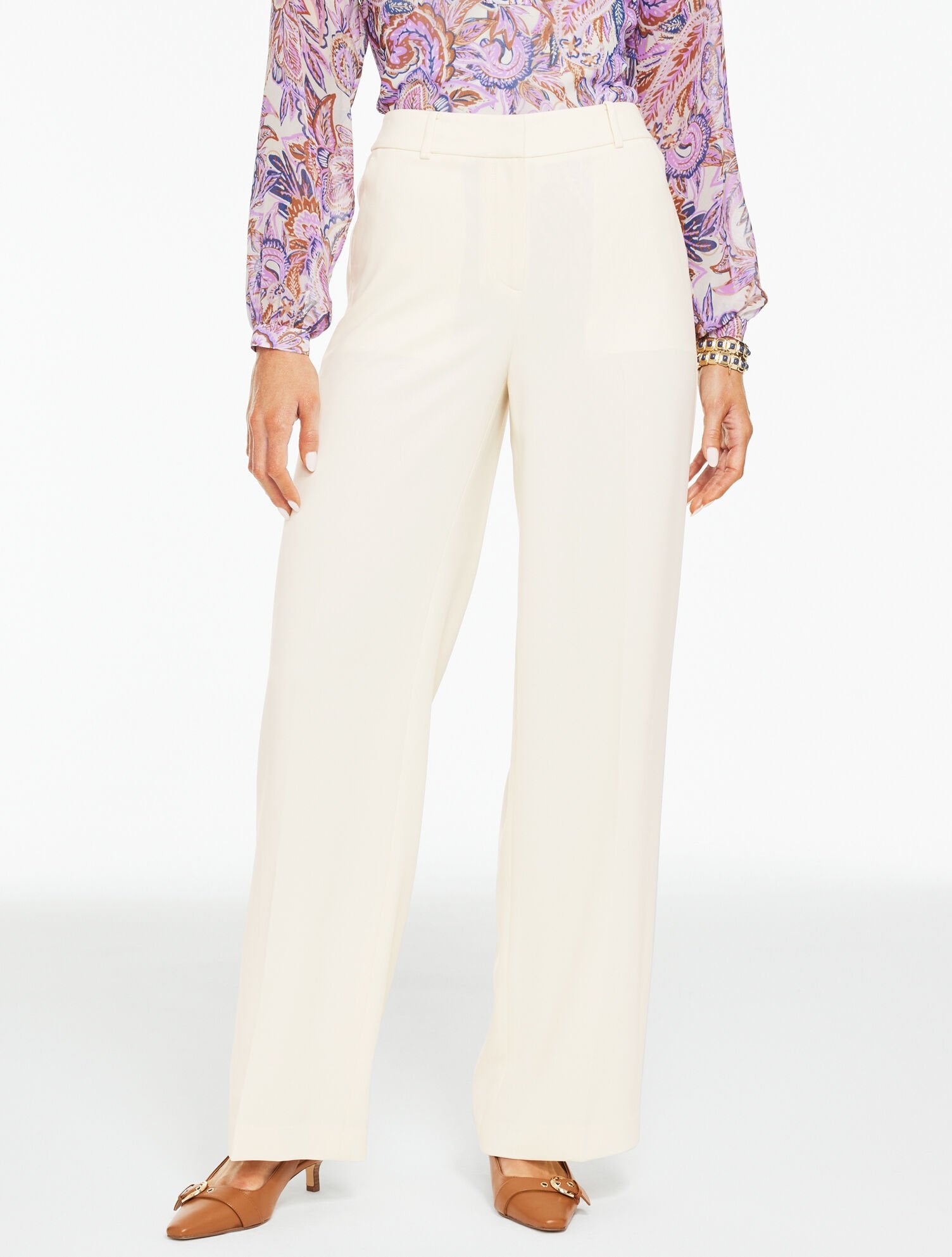 WIDE LEG POLISHED CREPE PANTS | Talbots near me