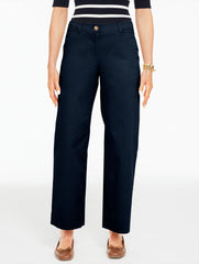 WIDE ANKLE HERITAGE TWILL PANTS | Talbots on sale