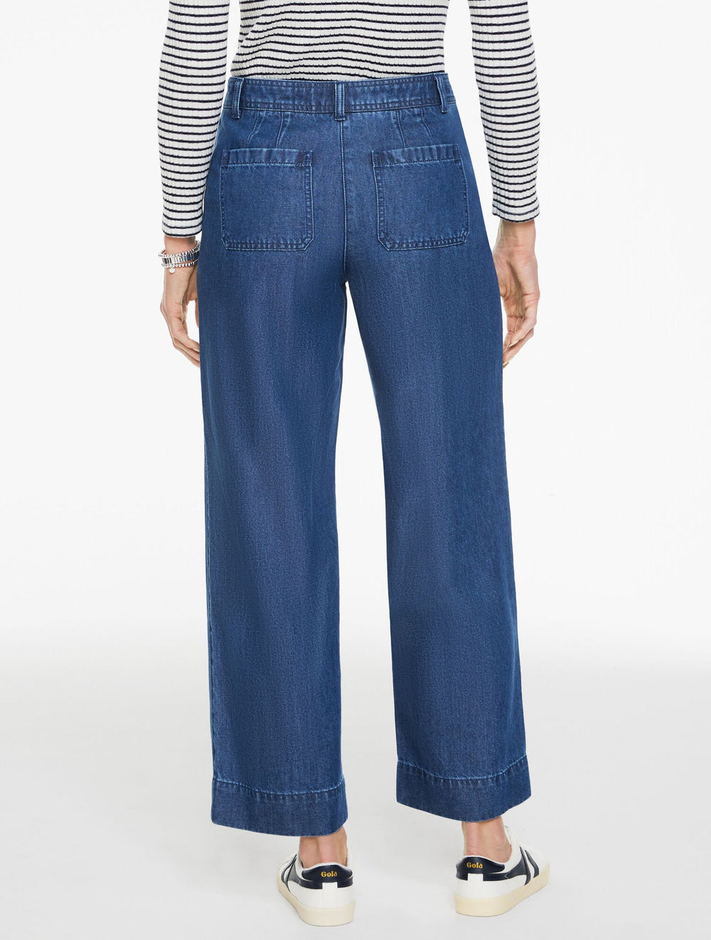 WIDE ANKLE PANTS - REFINED DENIM | Talbots discount