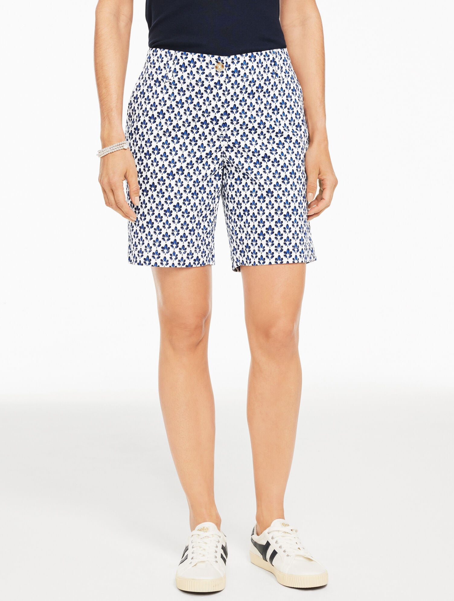 RELAXED CHINO SHORTS - GRAPHIC LEAVES | Talbots for sale