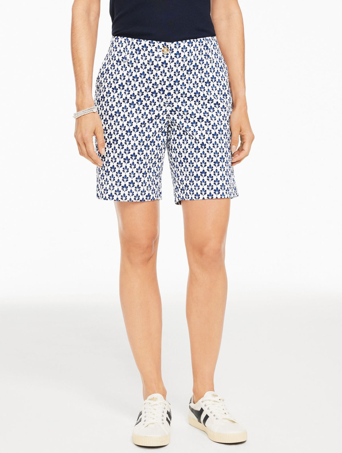 RELAXED CHINO SHORTS - GRAPHIC LEAVES | Talbots for sale