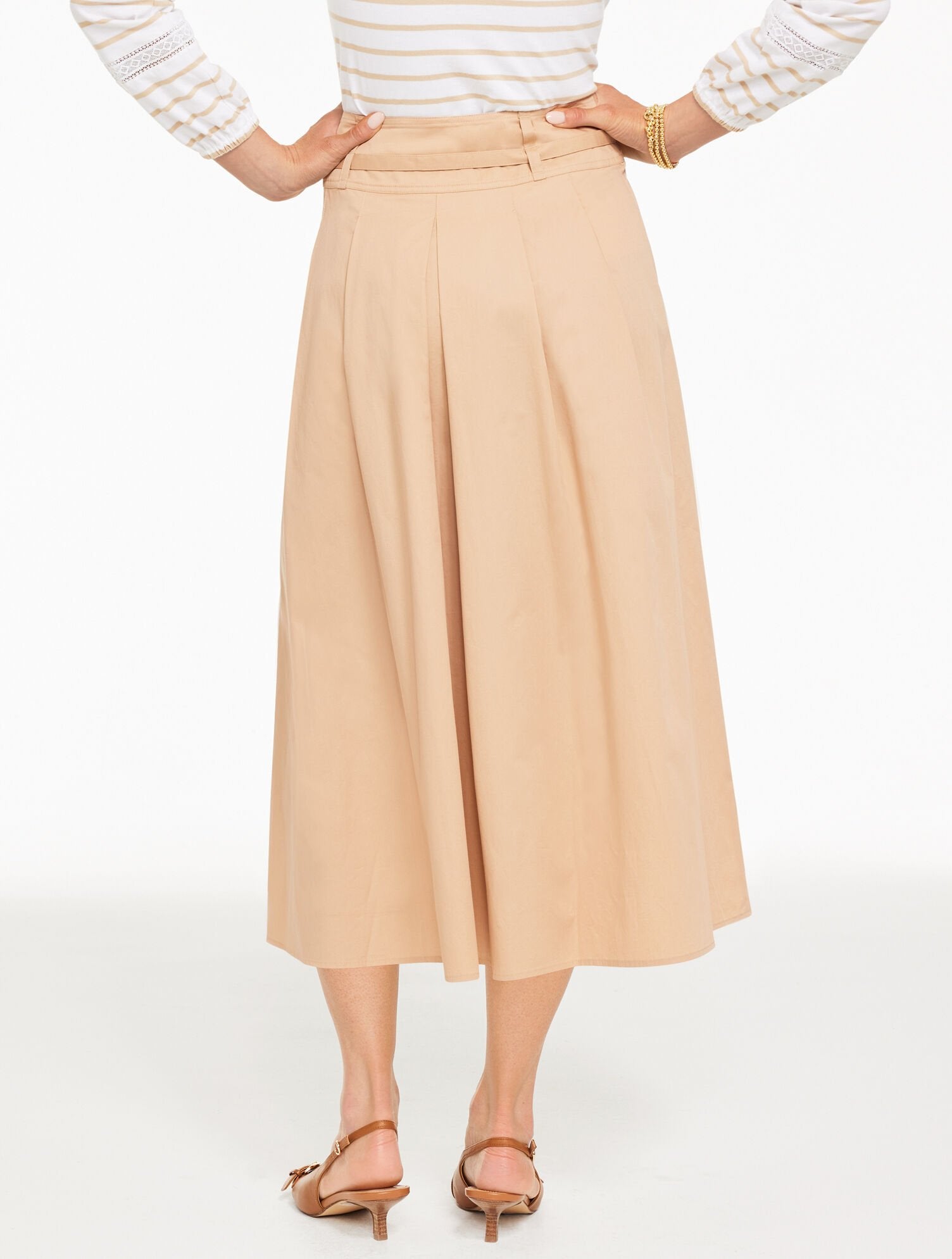 FIT & FLARE TWILL SKIRT | Talbots discount