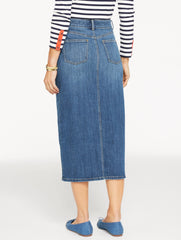 DENIM MIDI SKIRT - MIRAMAR WASH | Talbots sale