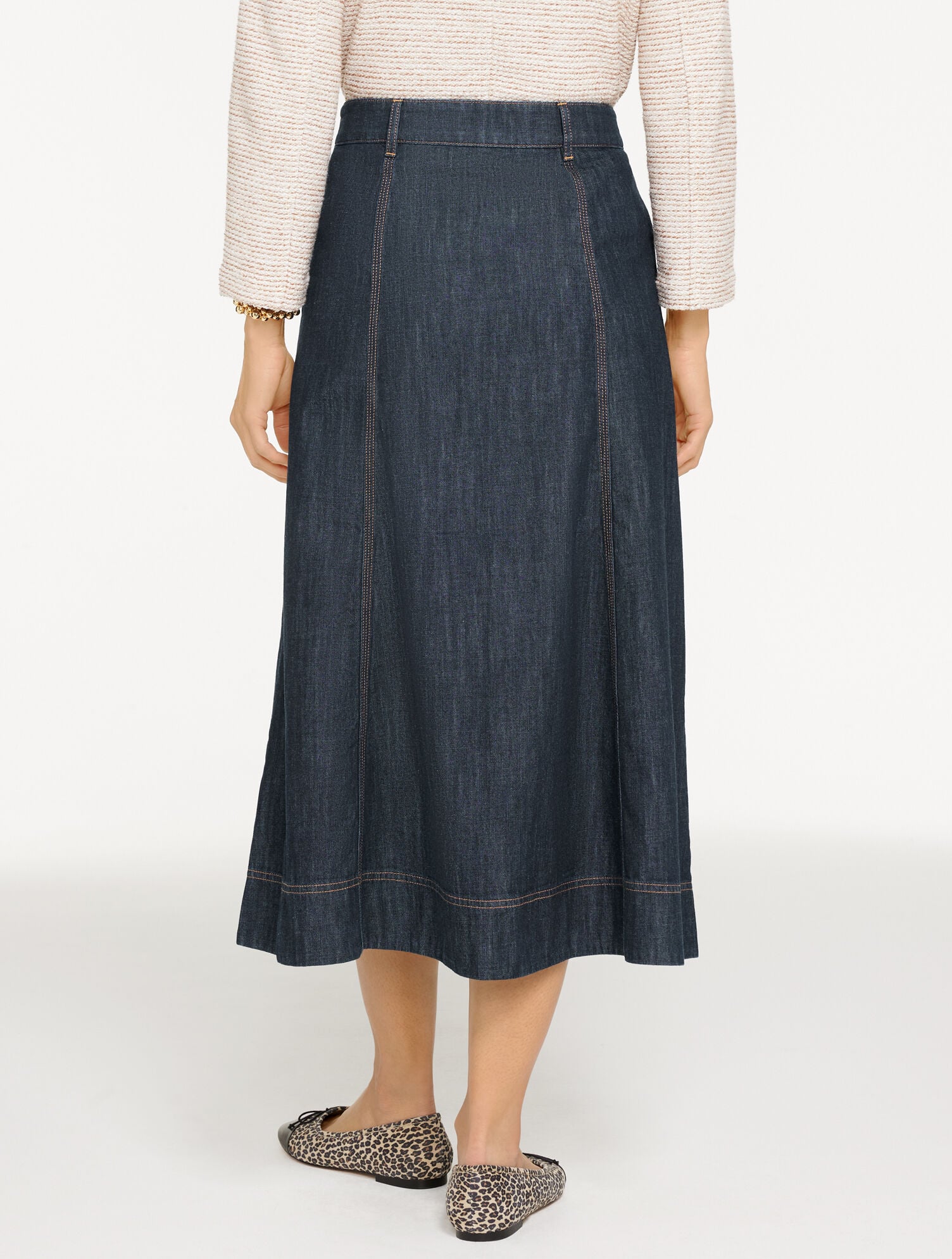 DENIM FIT & FLARE SKIRT - SAUSALITO WASH | Talbots online