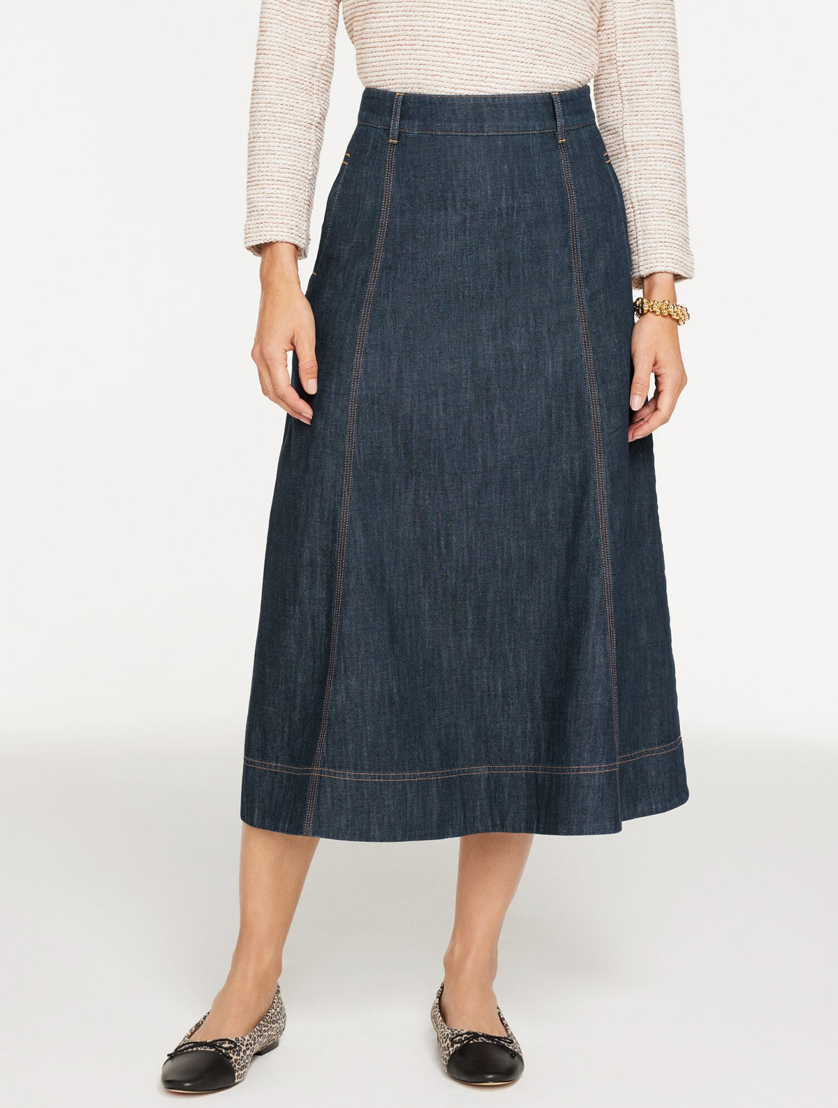DENIM FIT & FLARE SKIRT - SAUSALITO WASH | Talbots online