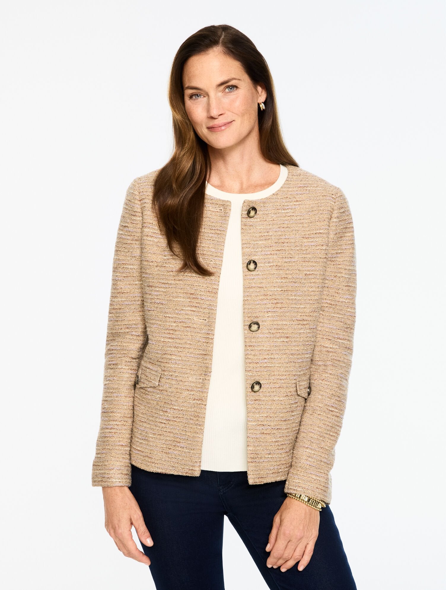 TWEED KNIT LADY JACKET | Talbots on sale
