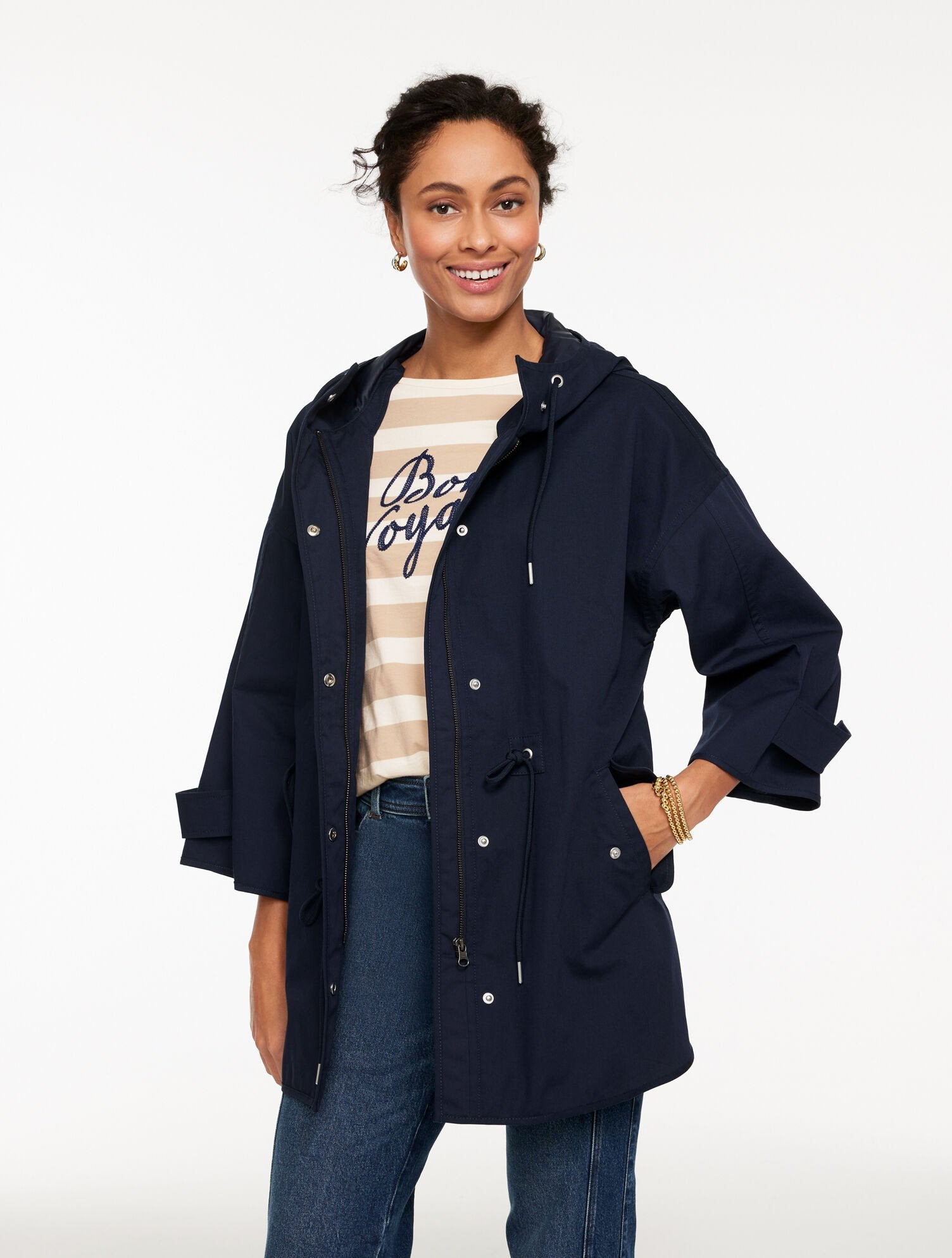 HOODED CAPE RAIN JACKET | Talbots discount
