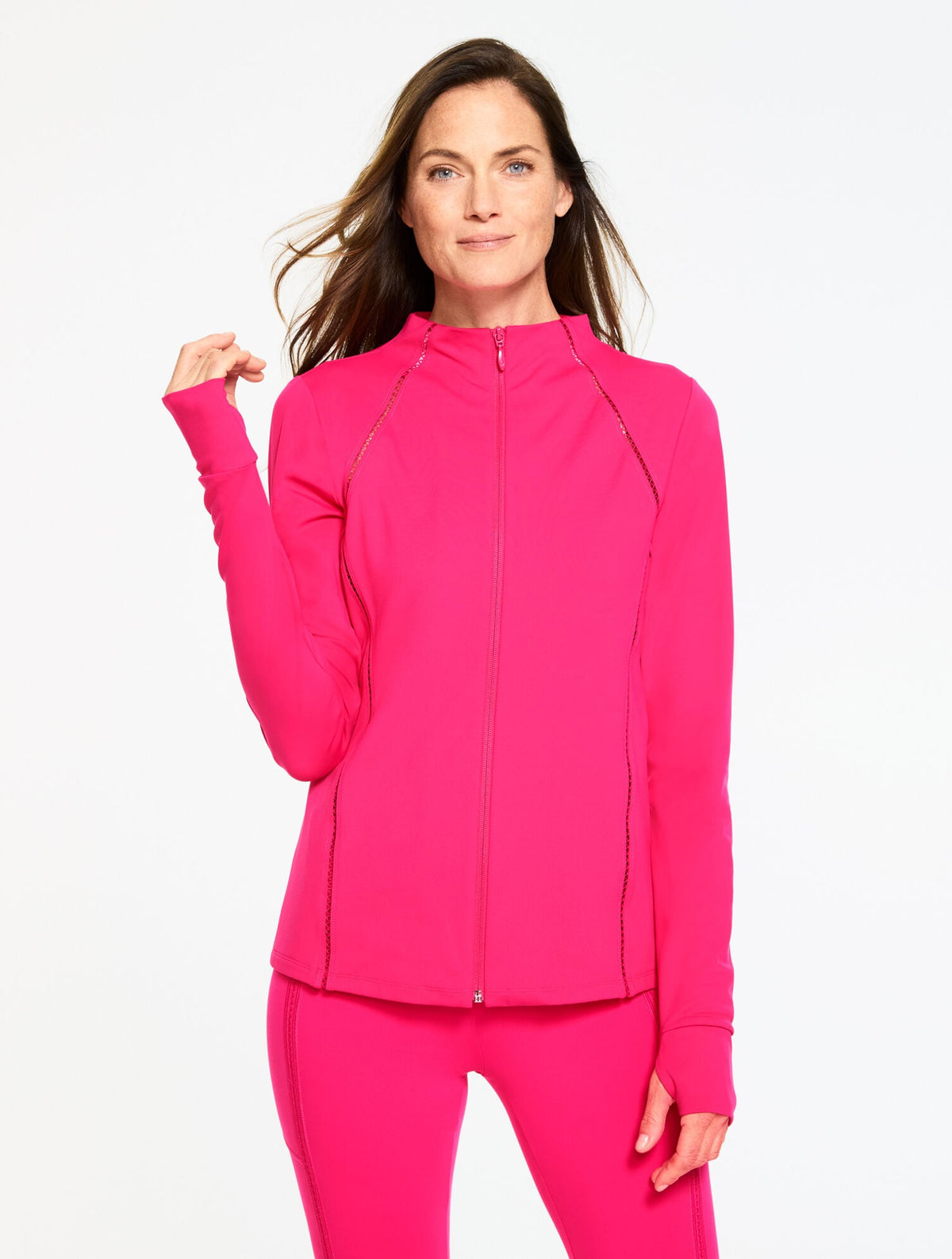 PERFORMANCE COMPRESSION FULL-ZIP JACKET - PICOT TRIM | Talbots on sale