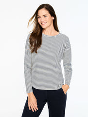 RIBBED CREWNECK TEE - CHERISH STRIPE | Talbots online