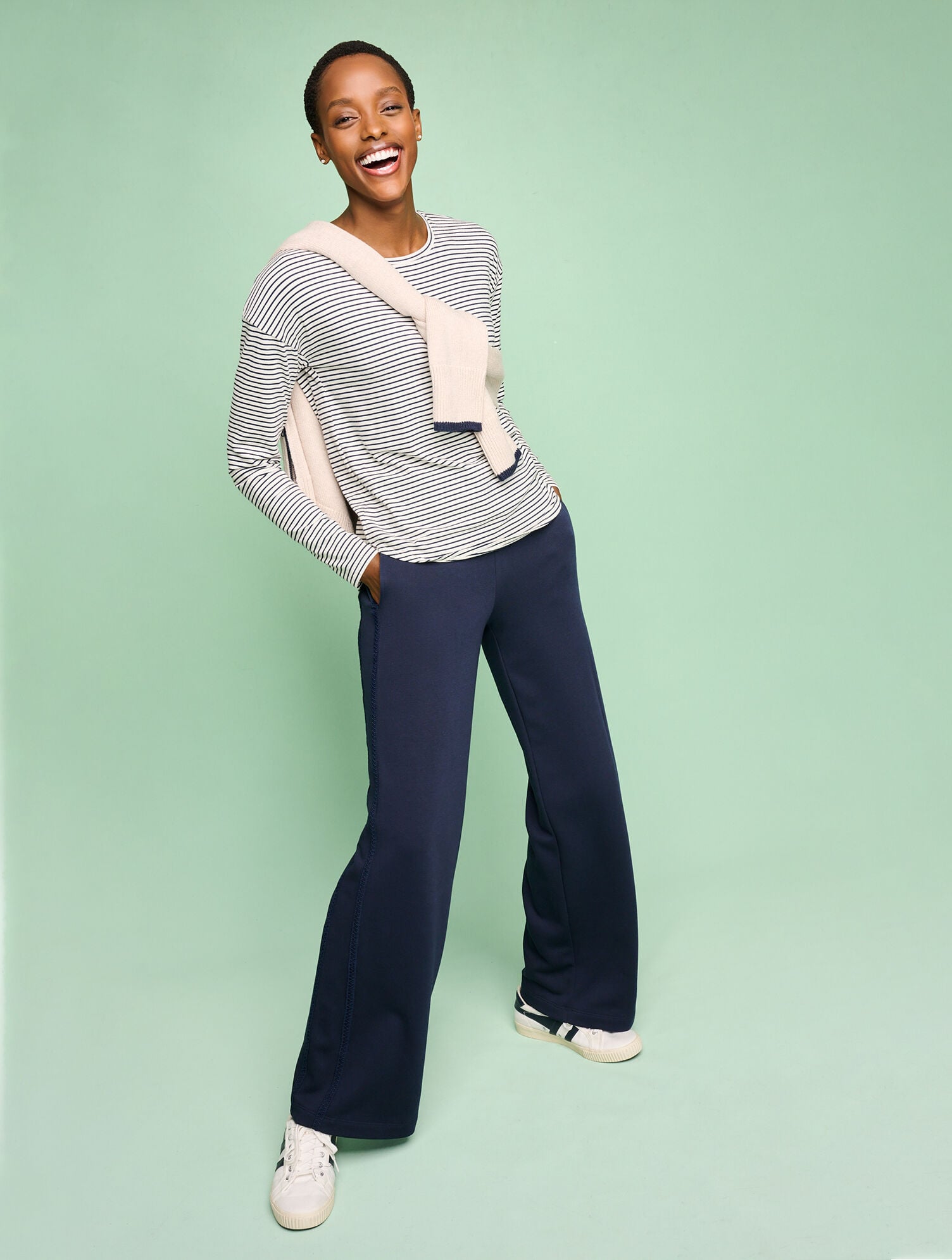 RIBBED CREWNECK TEE - CHERISH STRIPE | Talbots online