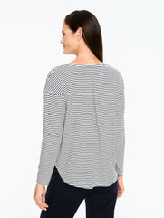 RIBBED CREWNECK TEE - CHERISH STRIPE | Talbots online
