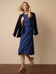 CAP SLEEVE POPLIN FIT & FLARE DRESS - GARDEN DOT | Talbots online