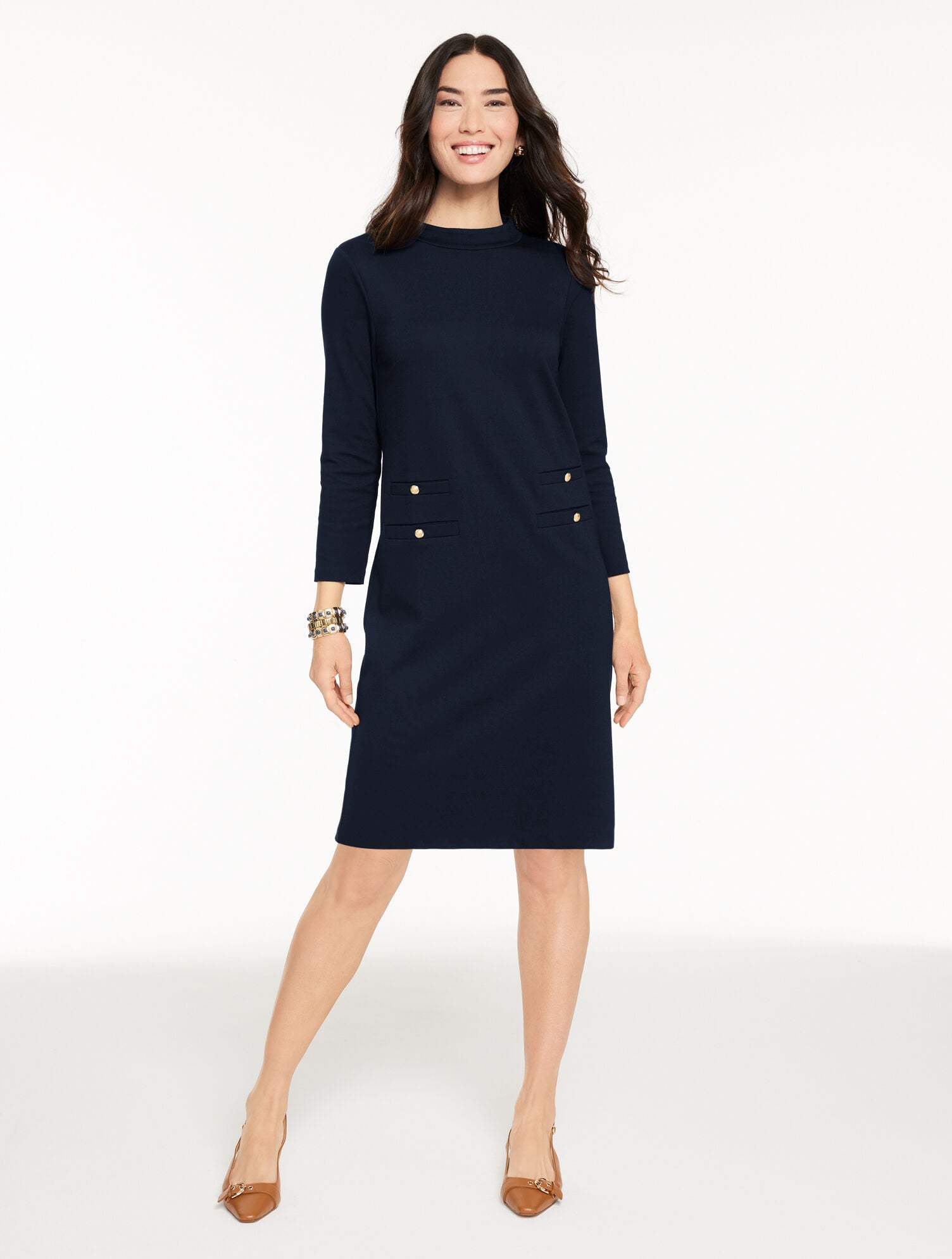 LUXE PONTE SHIFT DRESS | Talbots on sale
