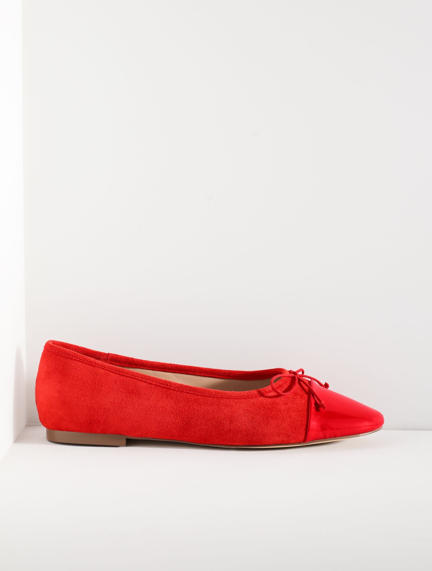 ANSLY SUEDE PATENT LEATHER BALLET FLATS | Talbots sale