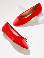 ANSLY SUEDE PATENT LEATHER BALLET FLATS | Talbots sale