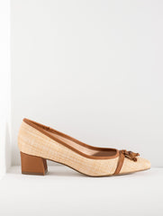 SIENNA BAMBOO RAFFIA BLOCK HEEL PUMPS | Talbots online