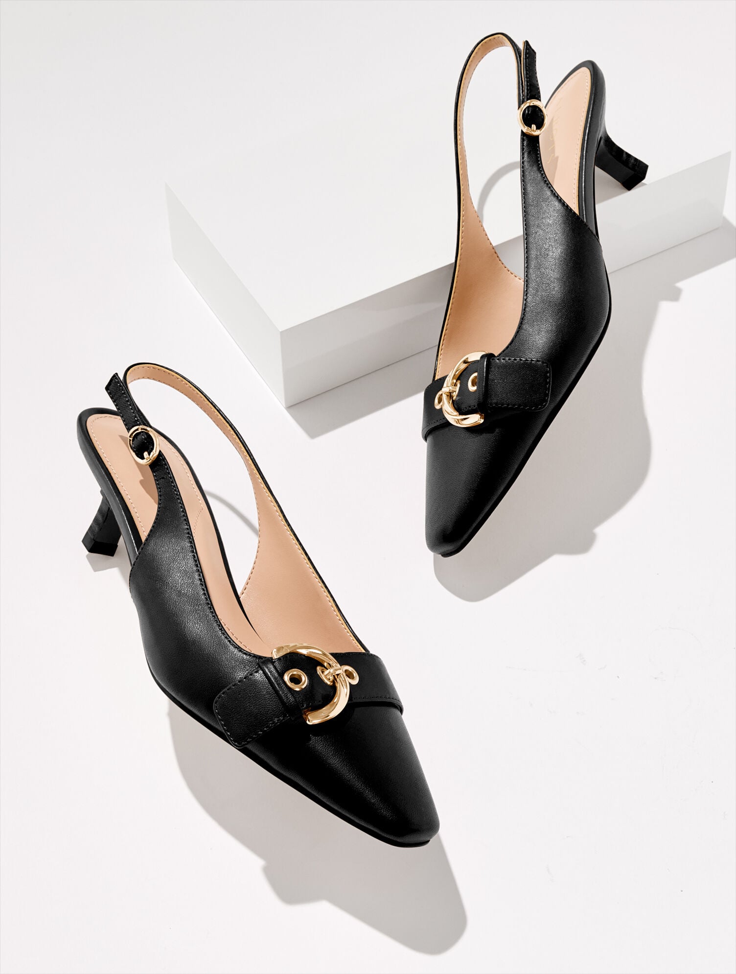 TABITHA BUCKLE NAPPA SLINGBACK PUMPS | Talbots on sale