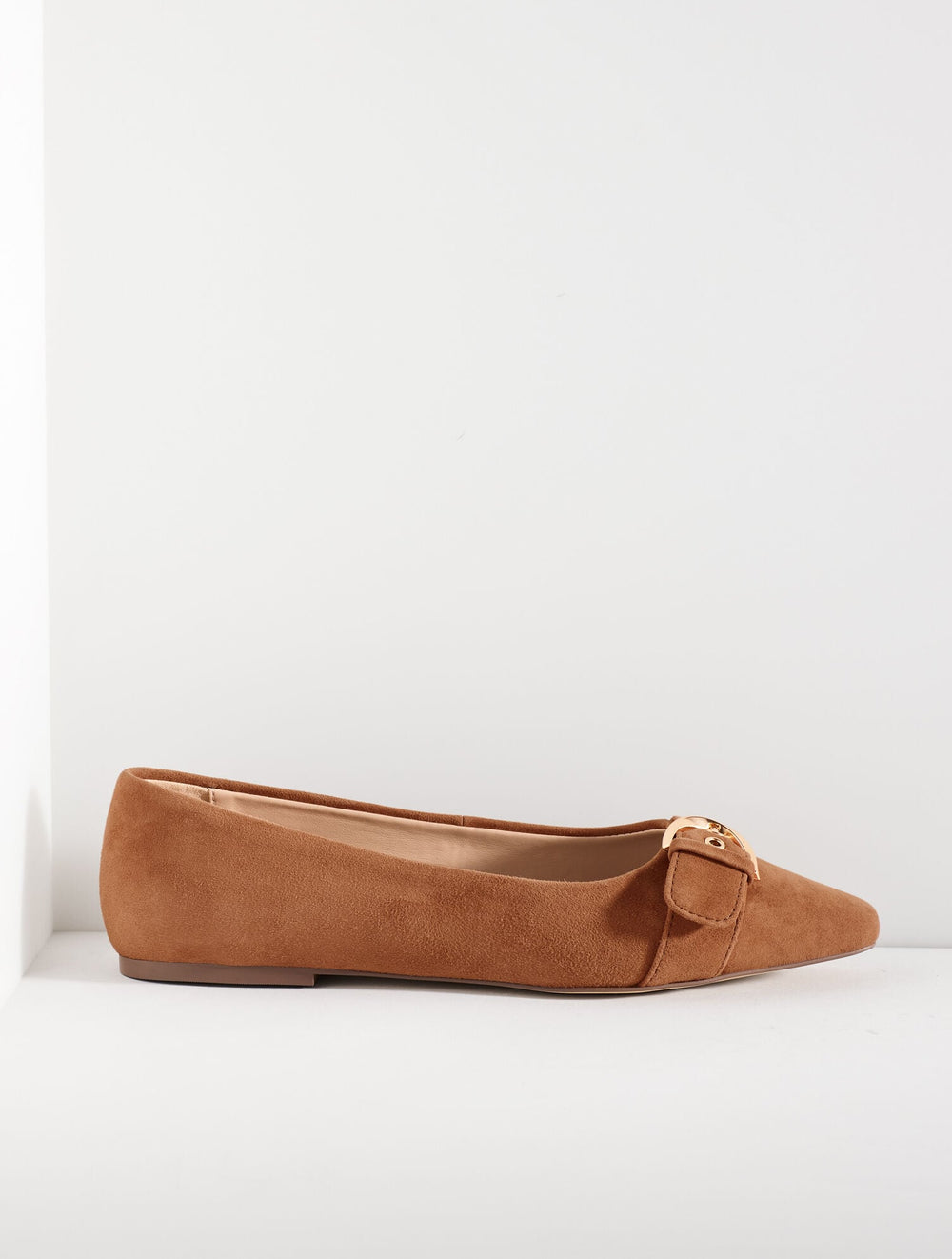 WHITLEY BUCKLE SUEDE BALLET FLATS | Talbots on sale