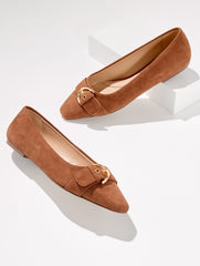 WHITLEY BUCKLE SUEDE BALLET FLATS | Talbots on sale