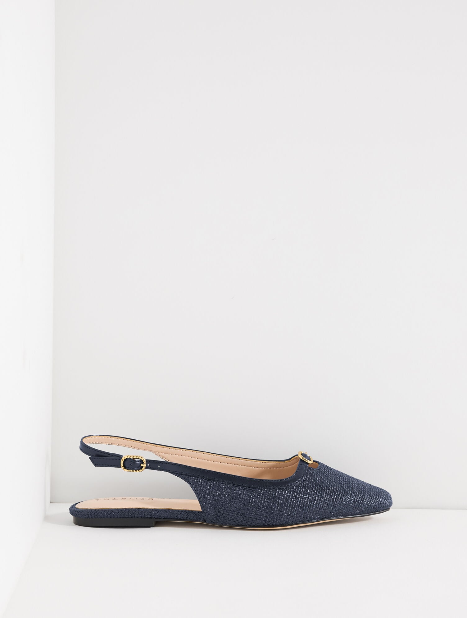 WHITLEY SHIMMER RAFFIA SLINGBACK FLATS | Talbots online