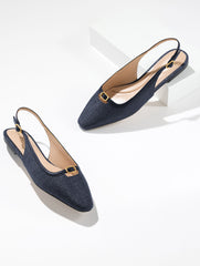 WHITLEY SHIMMER RAFFIA SLINGBACK FLATS | Talbots online