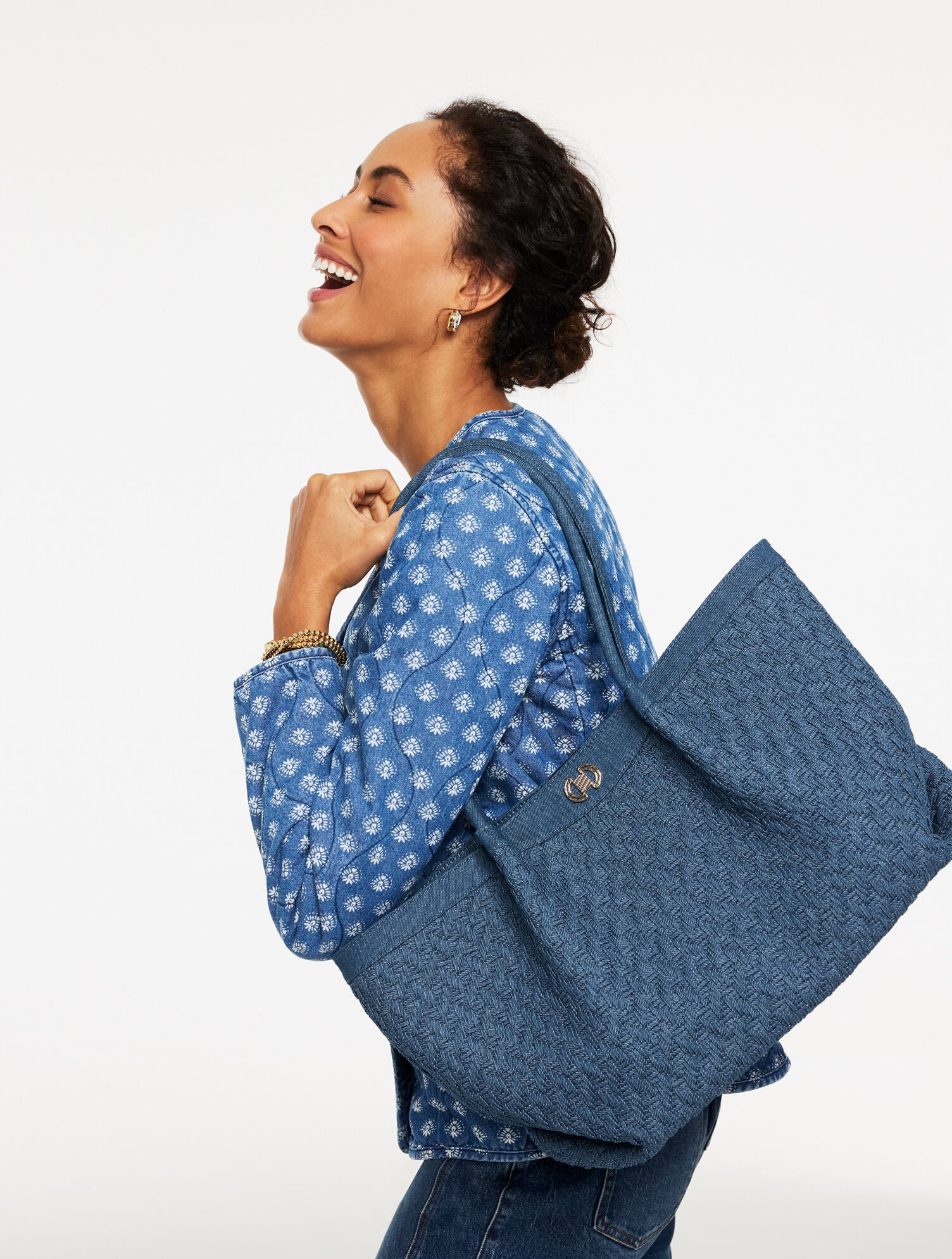KATHARINE WOVEN DENIM TOTE | Talbots on sale